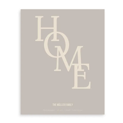Home Poster - Personalisiert mit Namen der Familie