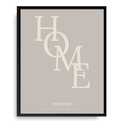 Home Poster - Personalisiert mit Namen der Familie