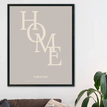 Home Poster - Personalisiert mit Namen der Familie