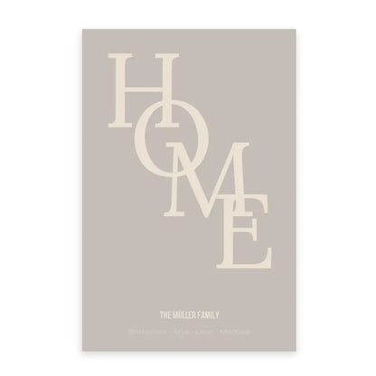Home Poster - Personalisiert mit Namen der Familie