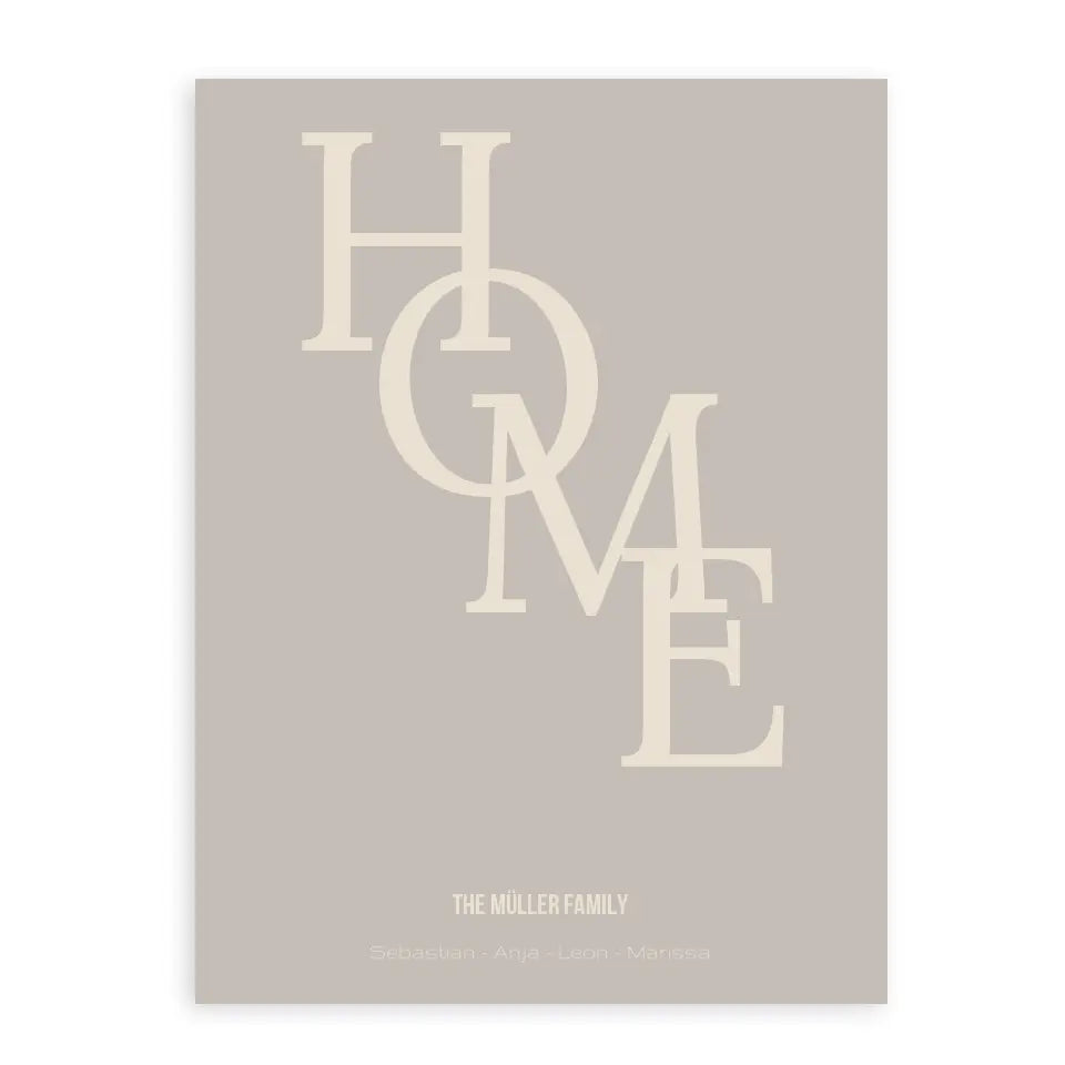 Home Poster - Personalisiert mit Namen der Familie