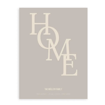 Home Poster - Personalisiert mit Namen der Familie