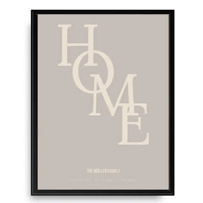 Home Poster - Personalisiert mit Namen der Familie
