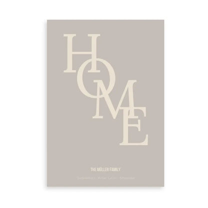 Home Poster - Personalisiert mit Namen der Familie