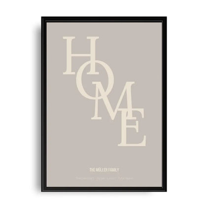 Home Poster - Personalisiert mit Namen der Familie