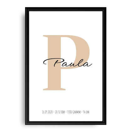Buchstabe mit Name - Personalisiertes Poster