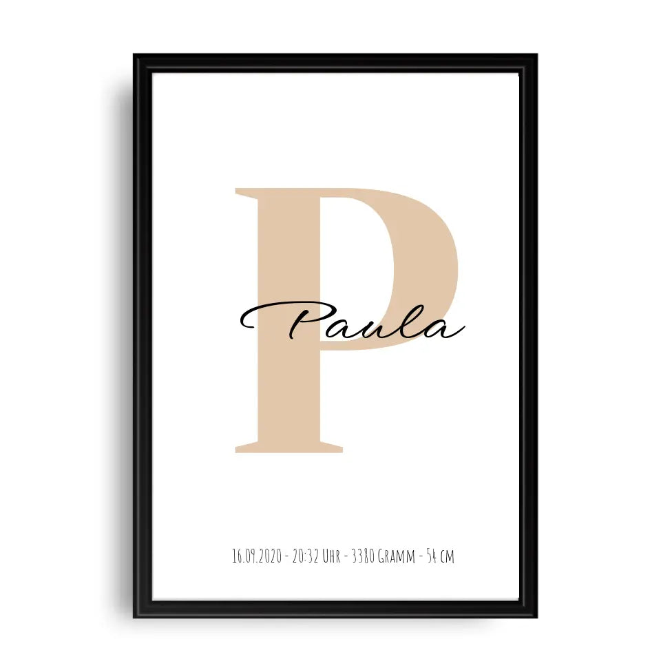 Buchstabe mit Name - Personalisiertes Poster