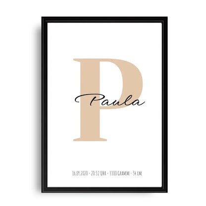 Buchstabe mit Name - Personalisiertes Poster