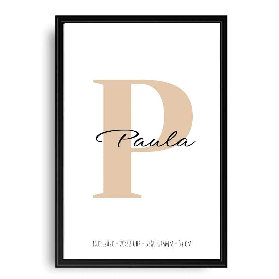 Buchstabe mit Name - Personalisiertes Poster