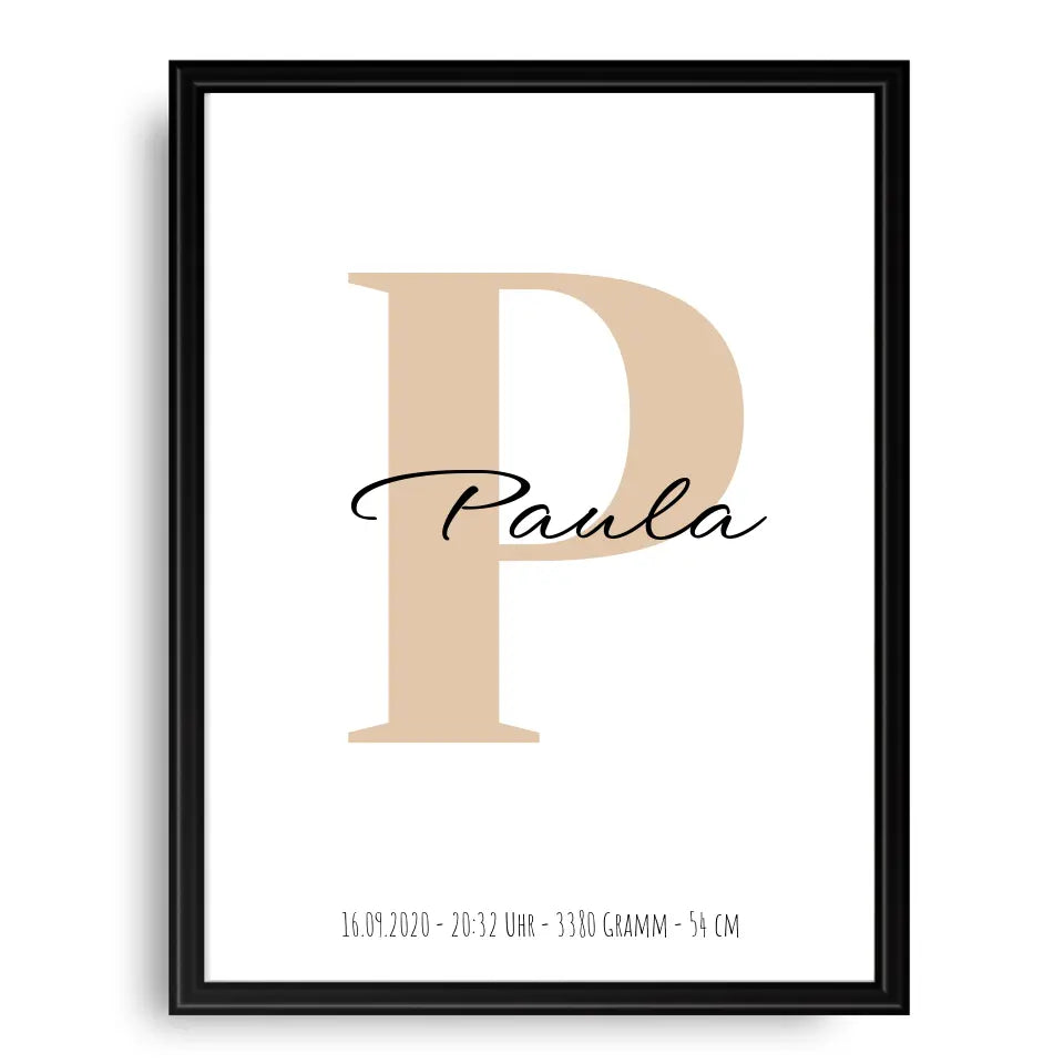 Buchstabe mit Name - Personalisiertes Poster