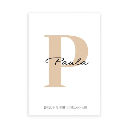Buchstabe mit Name - Personalisiertes Poster