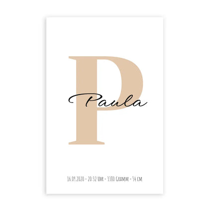 Buchstabe mit Name - Personalisiertes Poster