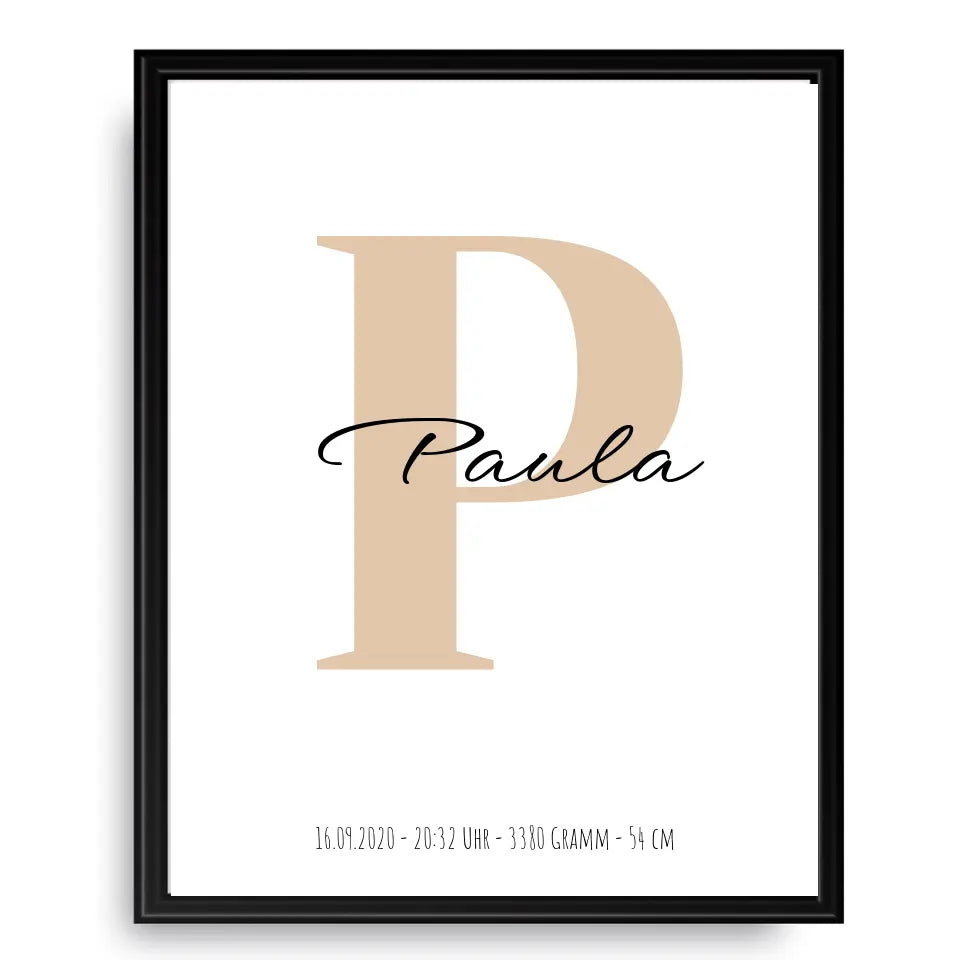Buchstabe mit Name - Personalisiertes Poster