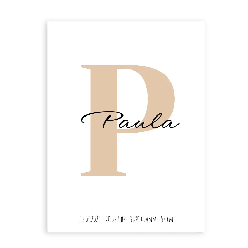 Buchstabe mit Name - Personalisiertes Poster