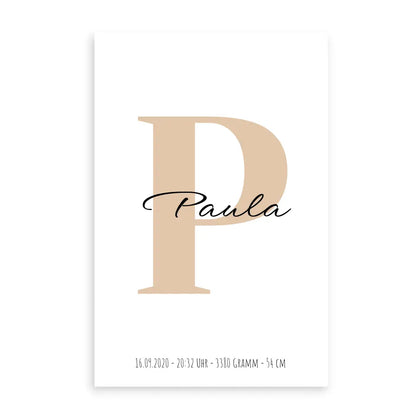 Buchstabe mit Name - Personalisiertes Poster