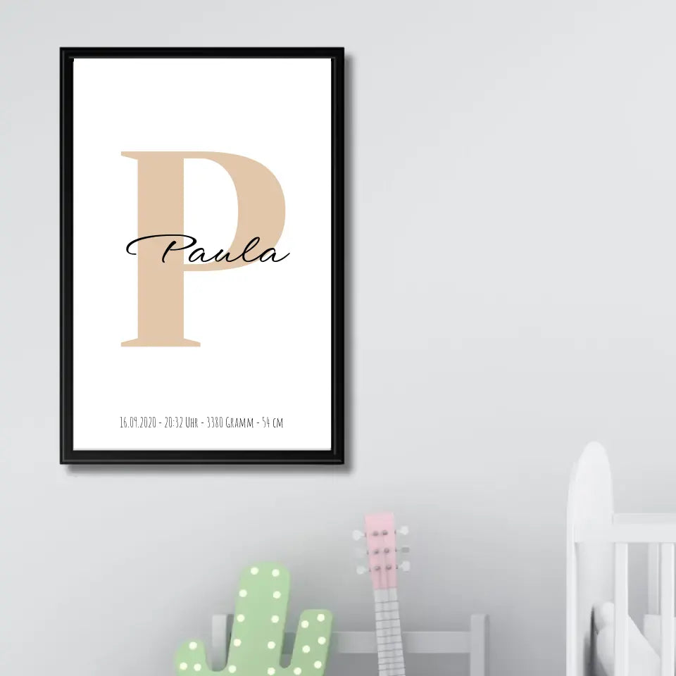 Buchstabe mit Name - Personalisiertes Poster