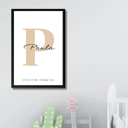 Buchstabe mit Name - Personalisiertes Poster