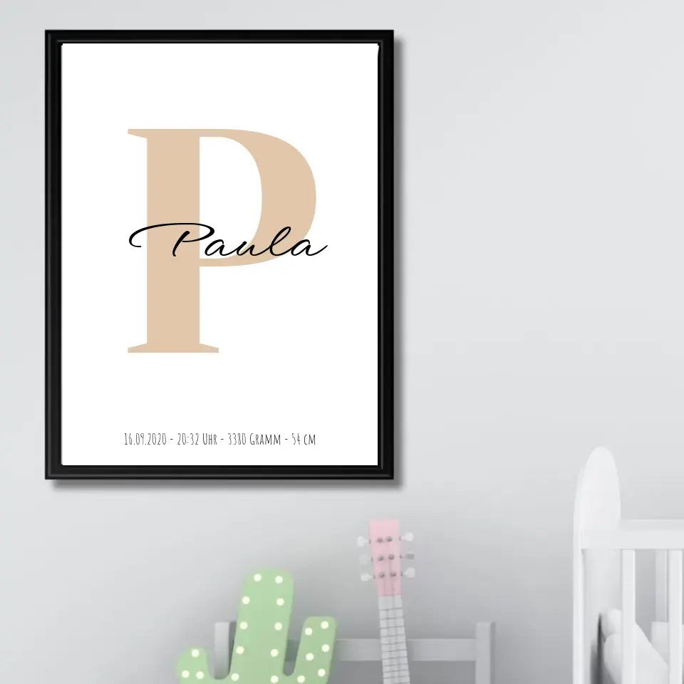 Buchstabe mit Name - Personalisiertes Poster