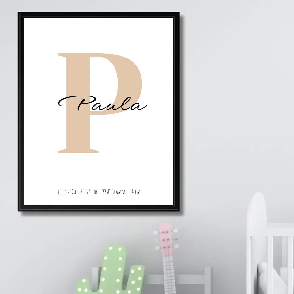Buchstabe mit Name - Personalisiertes Poster