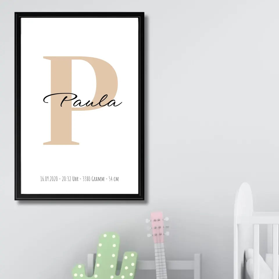 Buchstabe mit Name - Personalisiertes Poster