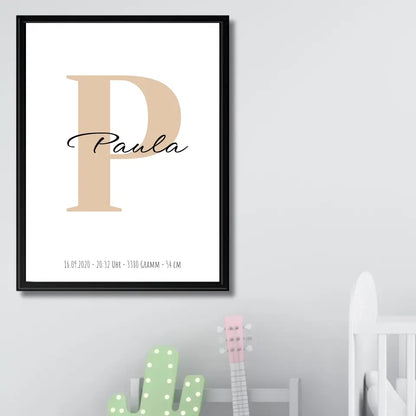Buchstabe mit Name - Personalisiertes Poster