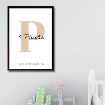 Buchstabe mit Name - Personalisiertes Poster
