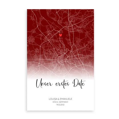 Unser erstes Date - Personalisierbares Poster