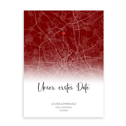 Unser erstes Date - Personalisierbares Poster