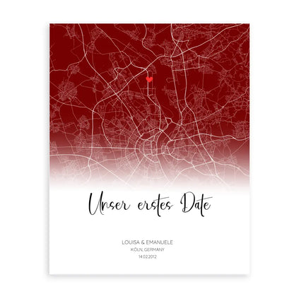 Unser erstes Date - Personalisierbares Poster