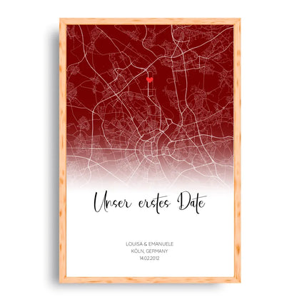 Unser erstes Date - Personalisierbares Poster