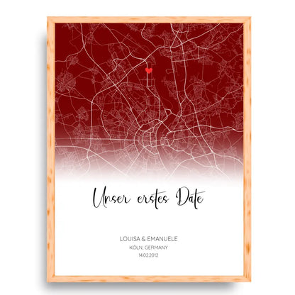 Unser erstes Date - Personalisierbares Poster