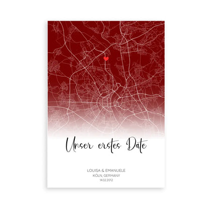 Unser erstes Date - Personalisierbares Poster