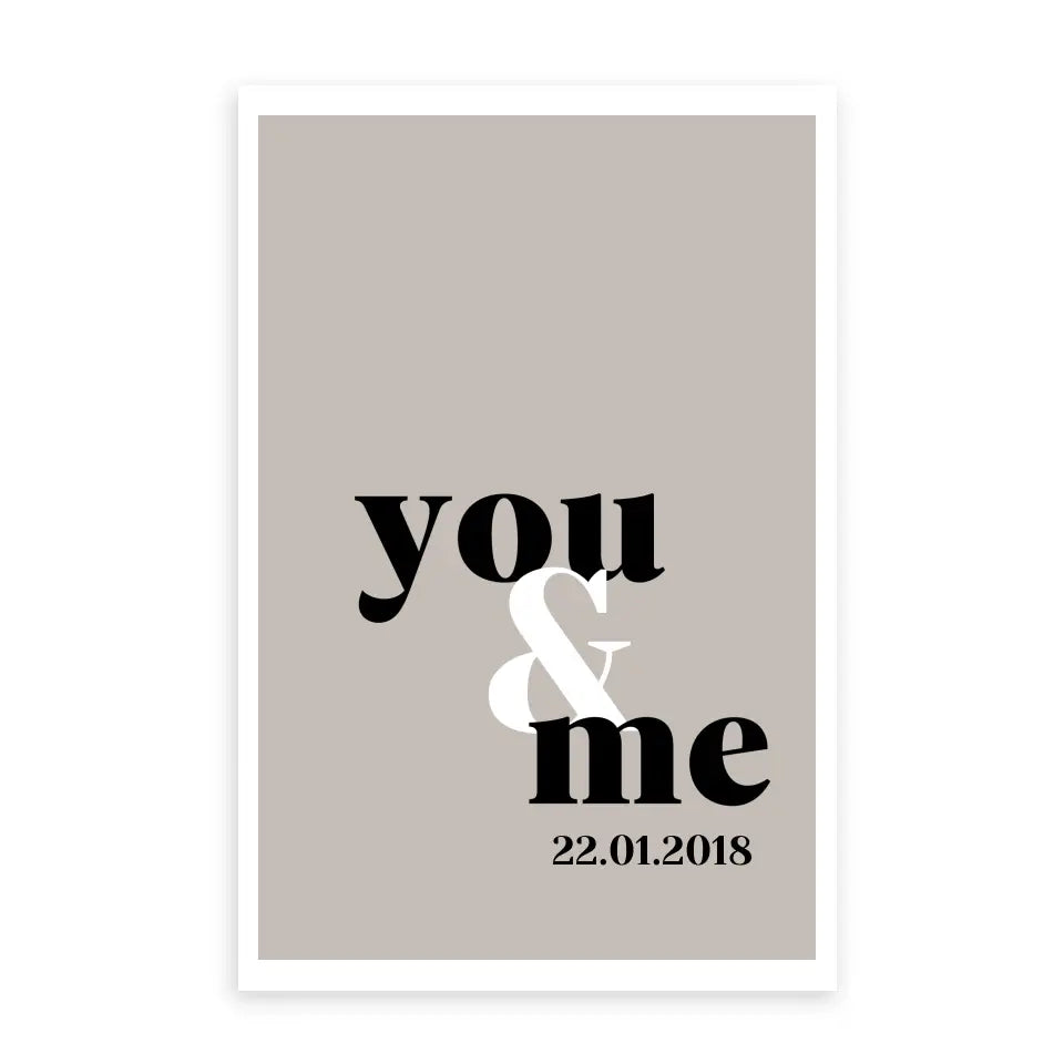 You & Me Poster - Personalisiert mit Namen/Datum