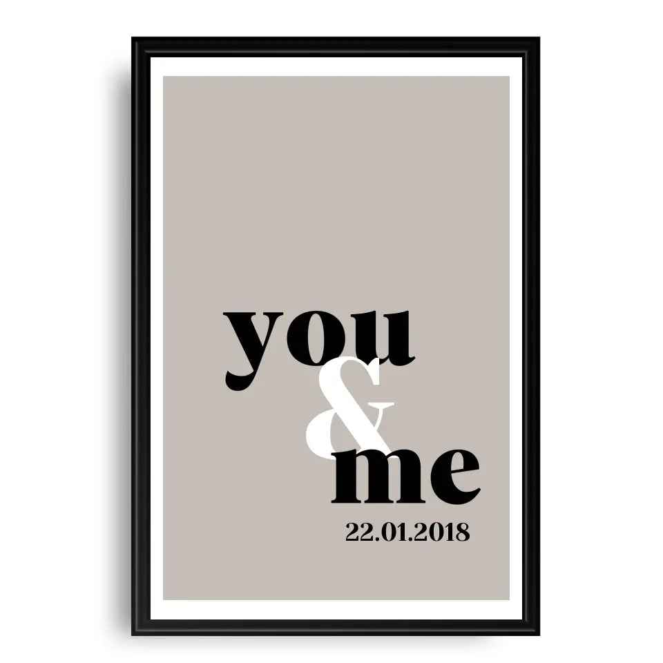 You & Me Poster - Personalisiert mit Namen/Datum