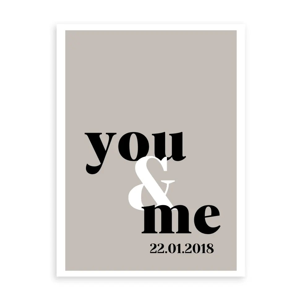 You & Me Poster - Personalisiert mit Namen/Datum