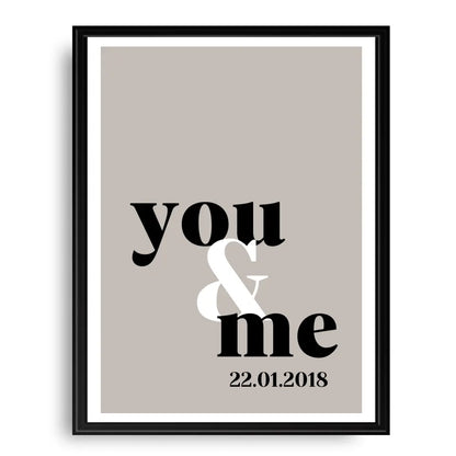 You & Me Poster - Personalisiert mit Namen/Datum
