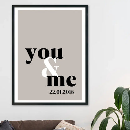 You & Me Poster - Personalisiert mit Namen/Datum