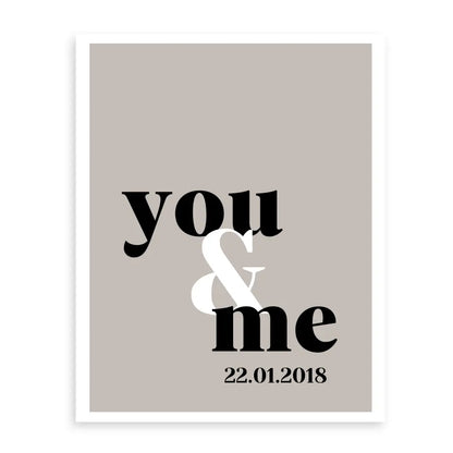 You & Me Poster - Personalisiert mit Namen/Datum
