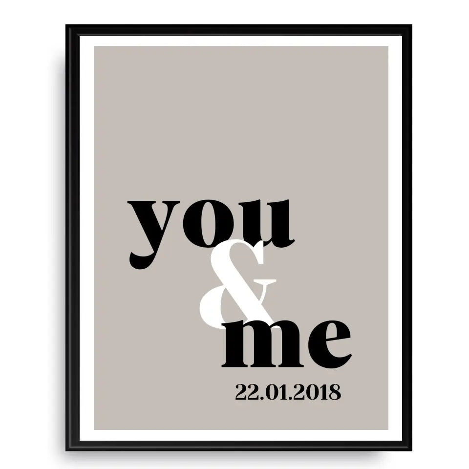 You & Me Poster - Personalisiert mit Namen/Datum