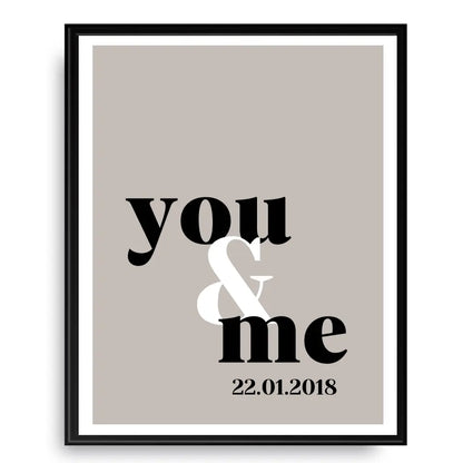 You & Me Poster - Personalisiert mit Namen/Datum