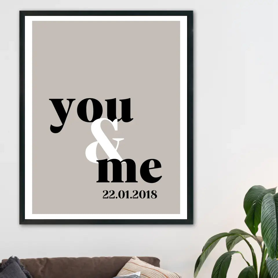You & Me Poster - Personalisiert mit Namen/Datum