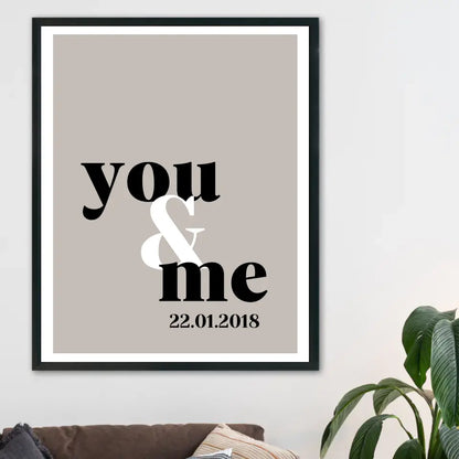 You & Me Poster - Personalisiert mit Namen/Datum