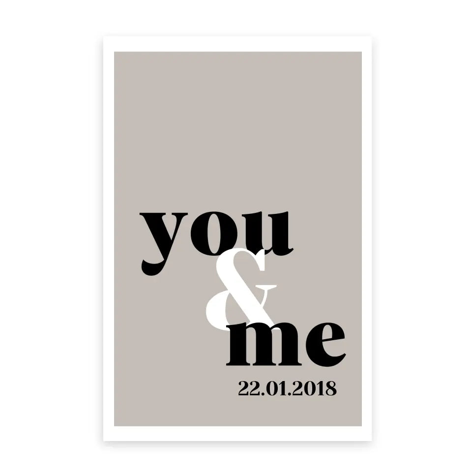 You & Me Poster - Personalisiert mit Namen/Datum