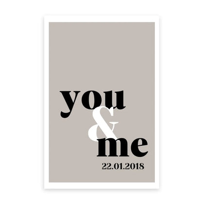 You & Me Poster - Personalisiert mit Namen/Datum