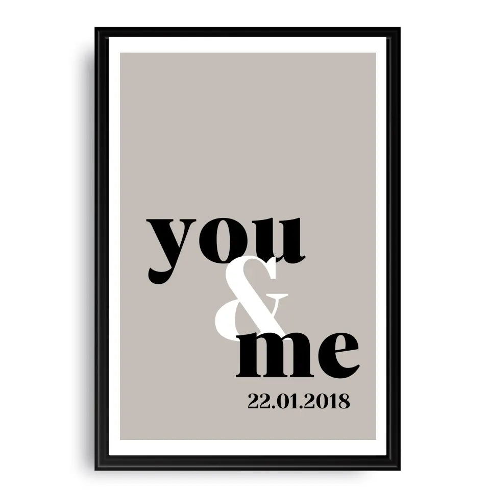 You & Me Poster - Personalisiert mit Namen/Datum