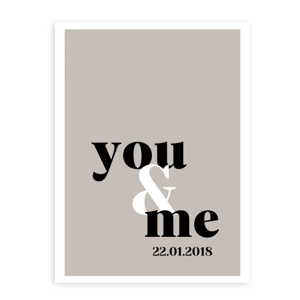 You & Me Poster - Personalisiert mit Namen/Datum