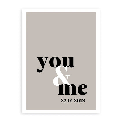 You & Me Poster - Personalisiert mit Namen/Datum