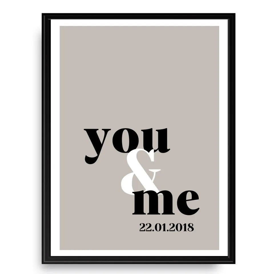 You & Me Poster - Personalisiert mit Namen/Datum