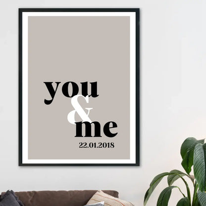 You & Me Poster - Personalisiert mit Namen/Datum