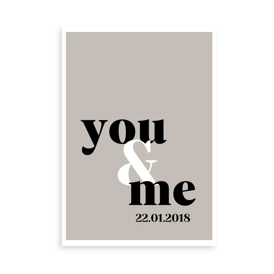 You & Me Poster - Personalisiert mit Namen/Datum